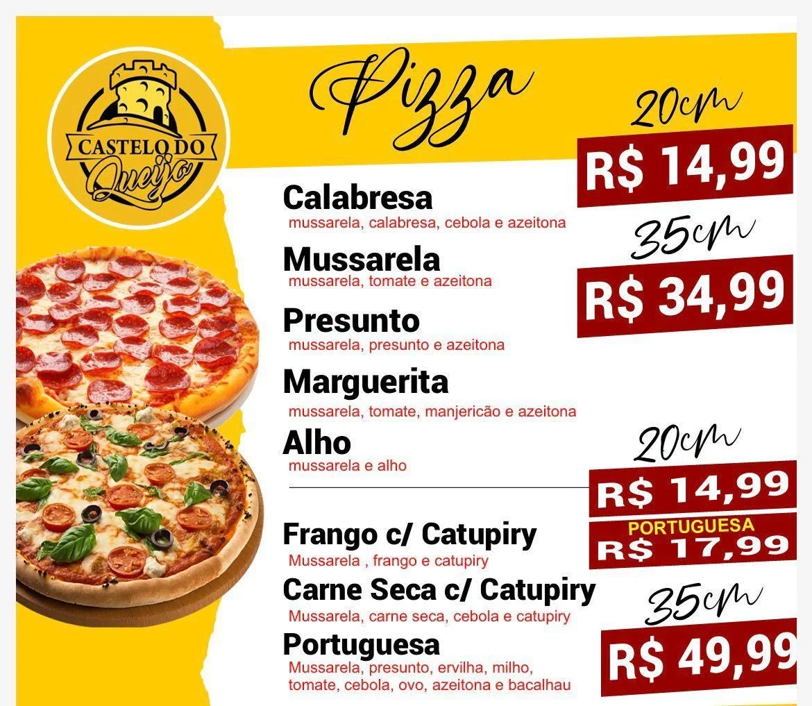 Folheto original de pizzas